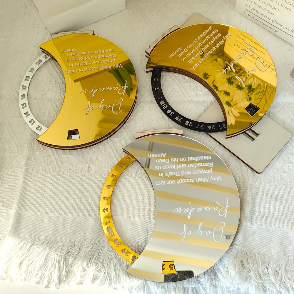Ramadan Advent Calendar, Ramadan Advent Countdown Mubarak Acrylic Moon Ramadan Decoration ,Eid Mubarak Party Decoration
