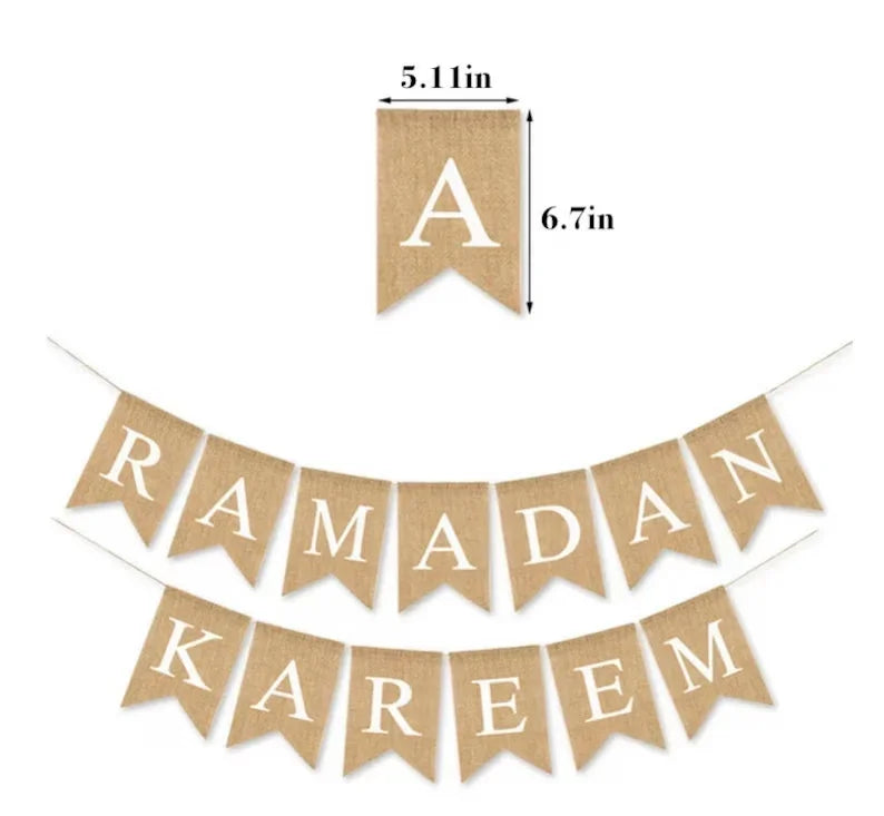 Make Your Mantle or Fireplace Stand Out with This 2 Pack Ramadan Kareem Banner Ramadan Party Decor Supplies 2025