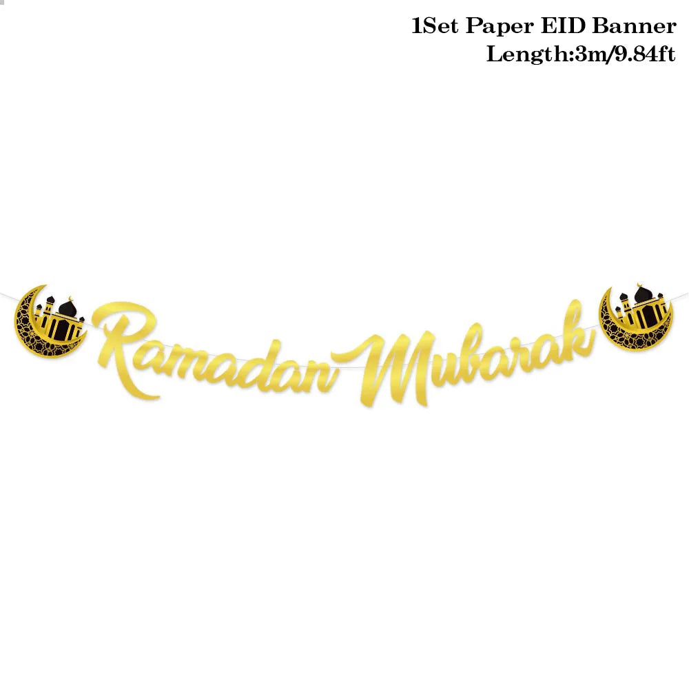 2024 Eid Mubarak Decor Banner Ramadan Mubarak Banner Kareem Ramadan Decoration for Home Islamic Muslim Party Decor Eid Al Adha