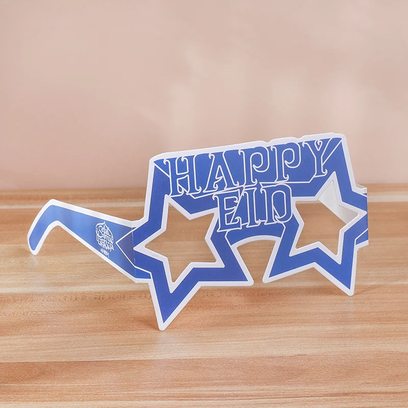 12pcs EID Mubarak Paper Glasses Ramadan Decorations For Home Islamic Muslim Party Supplies Photo Booth Props Gifts Eid Al Adha