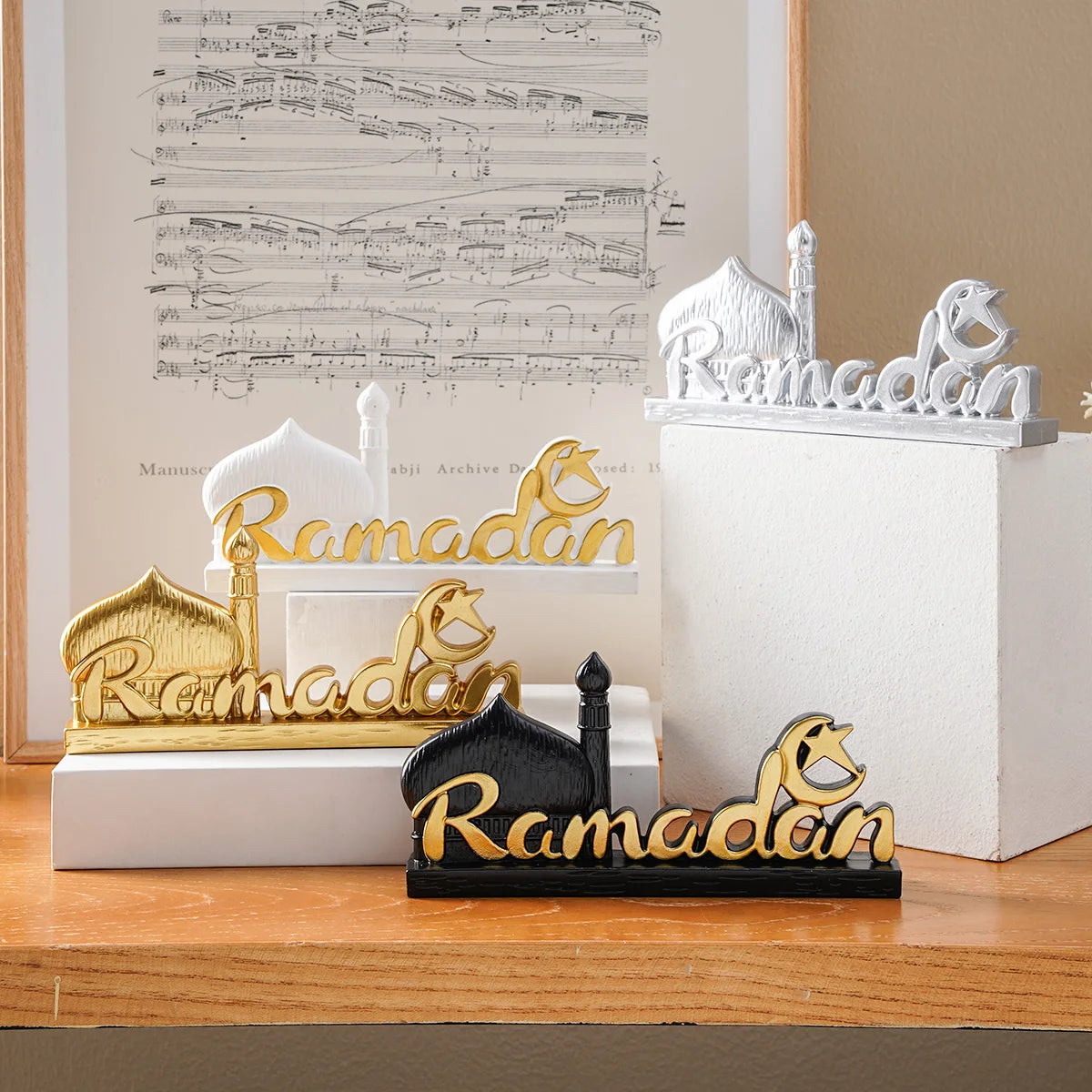 1PC, Creative Simple Castle Ramadan Letter-shaped Decorative Item, Suitable for Giving Cute Gifts During Ramadan Festival