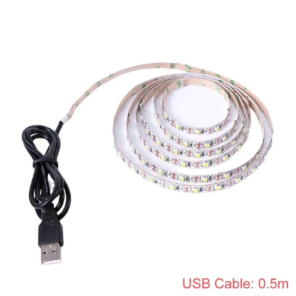 DC 5V USB LED Strips Light 60LEDs/m 2835 Flexible TV Background Lighting Tape Home Decor Lamp 0.5M 1M 2M 3M 4M 5M IP21/IP65