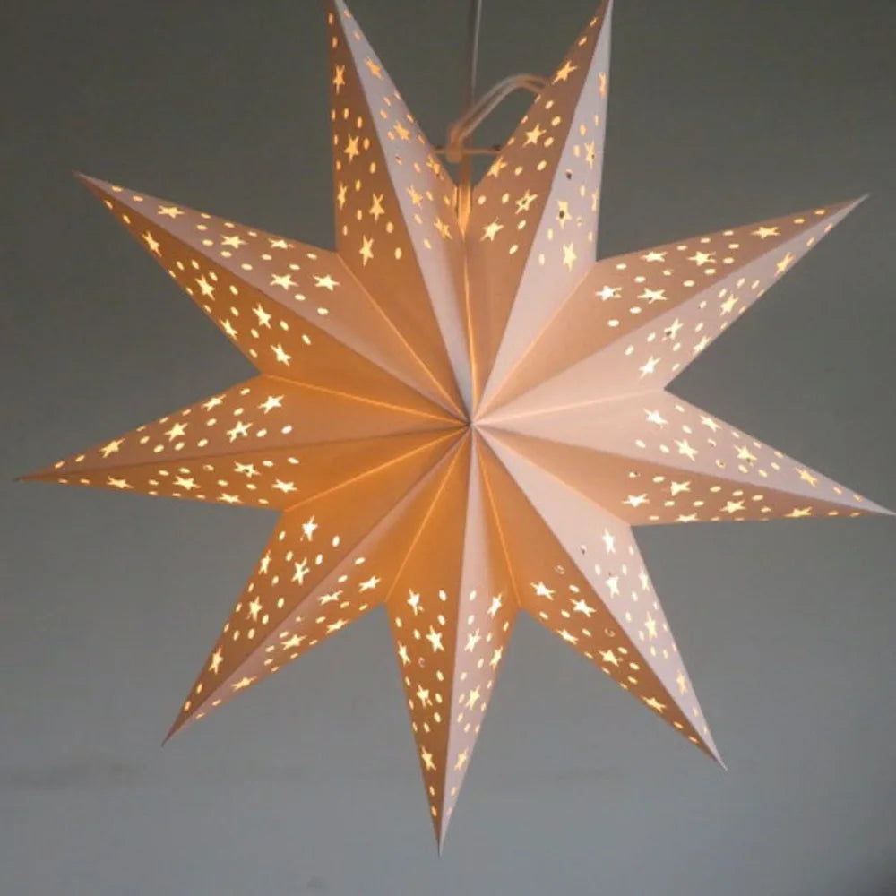 New Hollow Star Hanging Pendants 35/45cm Eid Mubarak Islam Muslim Light Paper Lantern Home Decorations