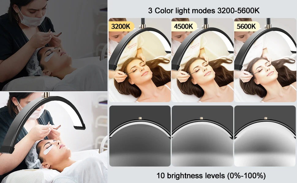 Half Moon Floor Standing Fill Light 40W Dimmable For Beauty Salon Beauty Trimming & Massage LED Lighting Fixtures