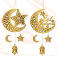 Eid Ramadan Mubarak Decoration Hanging Sign Moon Star Ramadan Door Sign Muslim Islamic Ramadan Eid Door Wall Sign for Eid Mubuar
