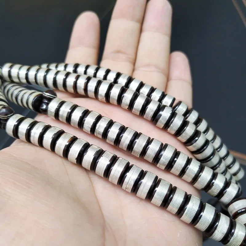 Tasbih 100beads kuka inlay Silver Handmade Collectible luxurious misbaha Bracelet muslim Ramadan eid gift