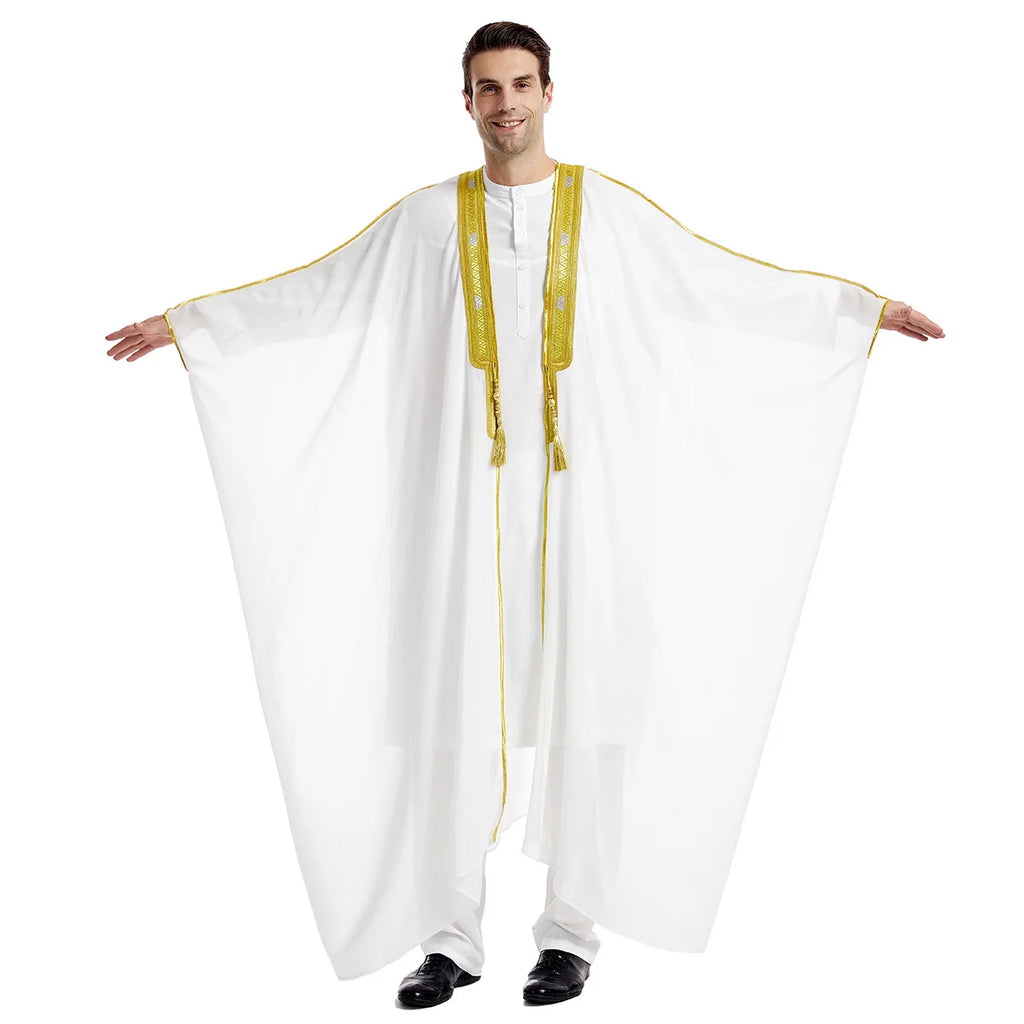 Eid Muslim Men Jubba Thobe Mens Cardigan Abaya Long Dress Islamic Ramadan Kimono Long Robe Saudi Arabic Musulman Caftan Dubai