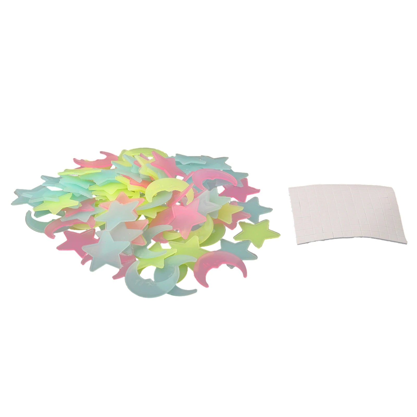 100pcs Stickers Moons Night Art Plastic Removable Bedroom Ceiling Space DIY Star Decal Stars Decor Fluorescent