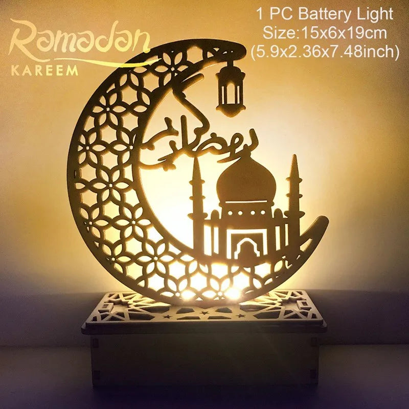 EID Mubarak Wooden Pendant Ramadan Decoration For Home Islamic Muslim Party Decor EID Gifts Abaya AL Adha Kareem