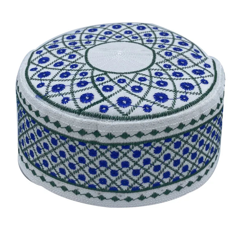 2023 New Muslim Prayer Hats Breathable Headware Kufi Hat Men Islam Skull Cap Ramadan Eid Gift Embroidery Man Hat