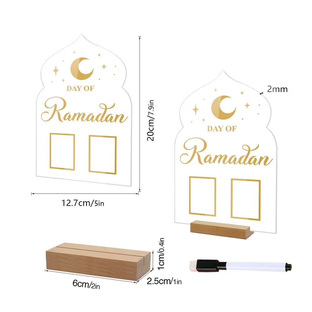 Ramadan Advent Calendar, Ramadan Advent Countdown Mubarak Acrylic Moon Ramadan Decoration ,Eid Mubarak Party Decoration