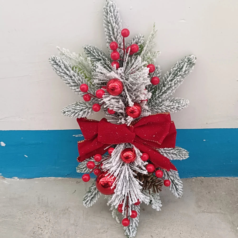 Christmas Wreath Pendants without/with Light Atmosphere Decorative Stair Garland Home Door Window Ornaments Party Supplies Gift