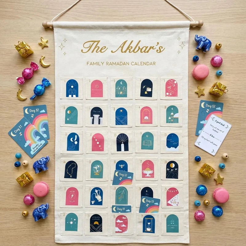 Personalised Custom Ramadan Countdown Advent Calendar Muslim Islamic Kareem Eid Al-Fitr Decoration Accessories Family Kid Gifts