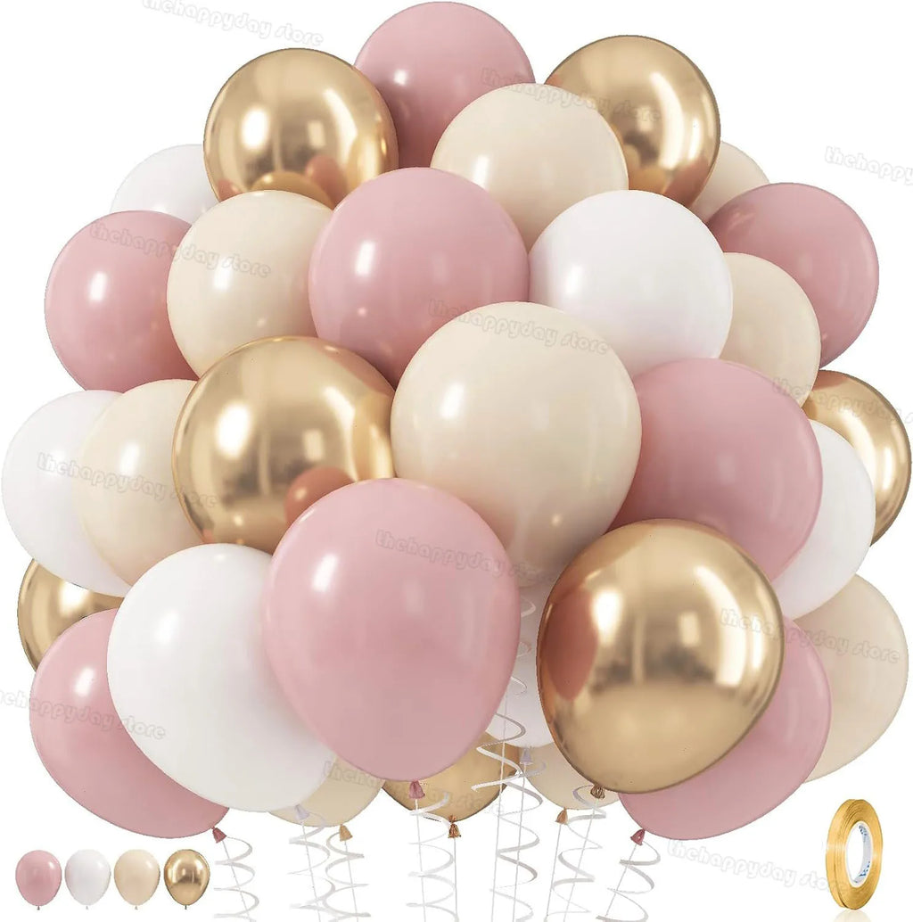 10/5/3Pcs Cream Heart Foil Balloons 18inch Multi Pink Beige Heart Helium Balloons for Wedding Birthday Party Decorations Globos