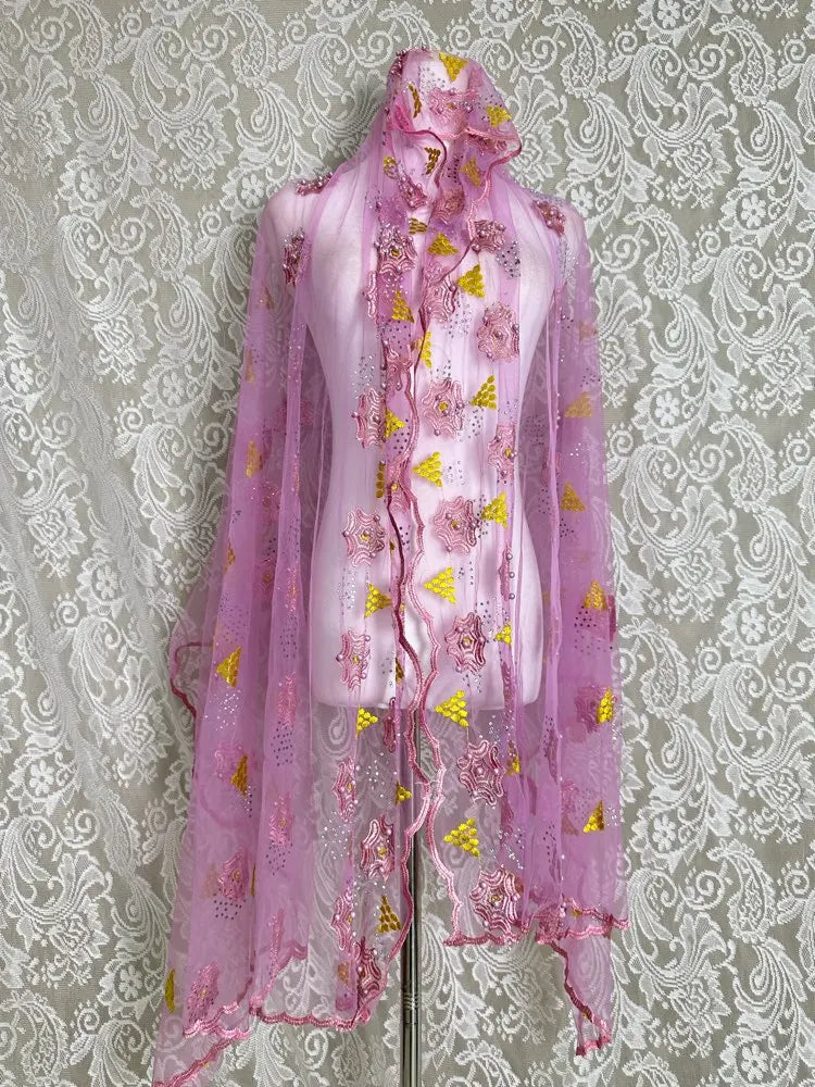 3D Stone New Dubai Scarf For Muslim Women African voile stone big Hijab Islam Hijab Pashmina Turban Headscarf Embroidery Shawls