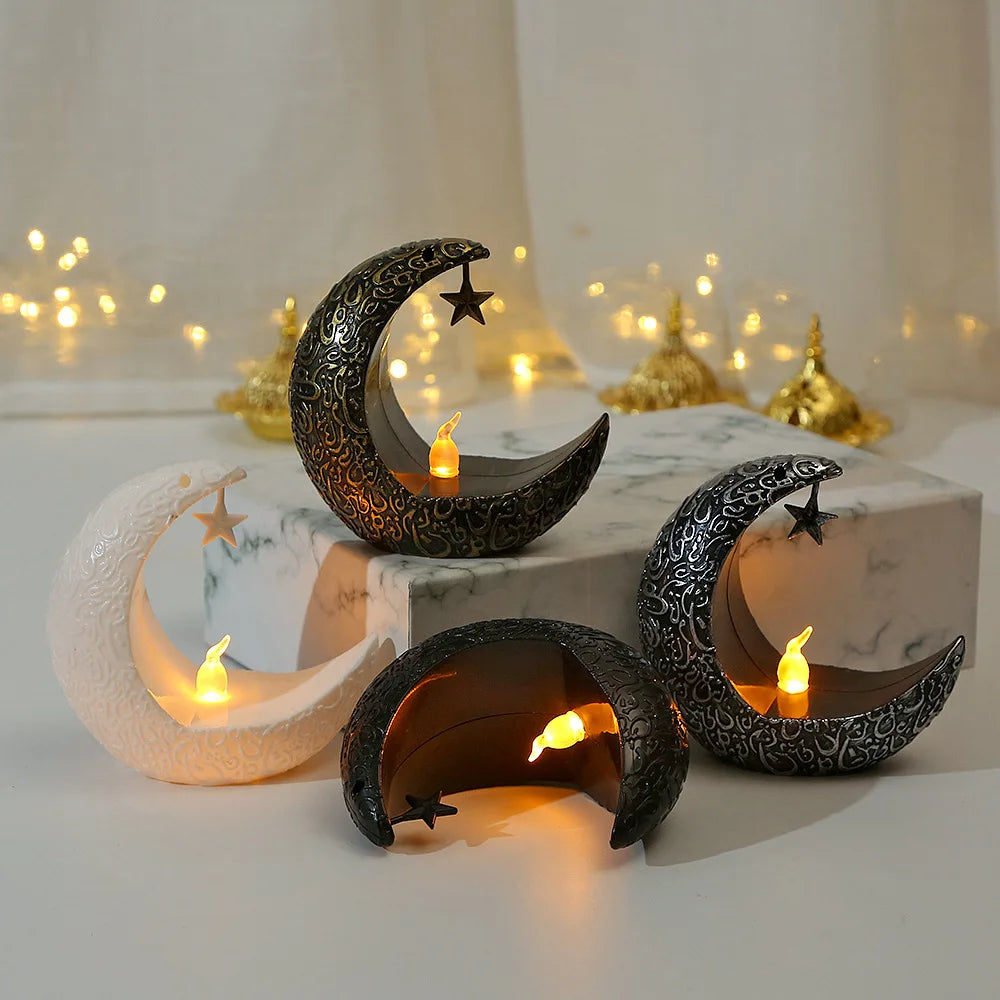 Ramadan Decoration 2026 LED Star Moon Candlestick Lamp Islamic Muslim Eid Mubarak for Ramadan Kareem Home Decor Lamp Party Gifts