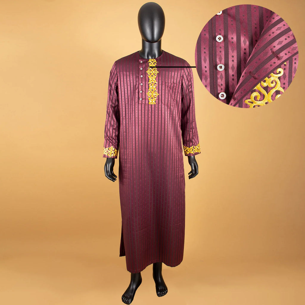 Muslim Jubba for Men Quality Thobe Tailor Made Single Breasted Loose Casual Style Long Robe for Event Wedding