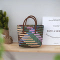Mini Striated Plastic Woven Bag Woven Bag Hampers Souvenir Shopping Market Parcel Eid Gifts Fit Snack Bread Boxes