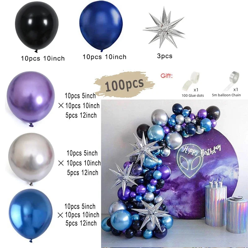 White and Gold Balloons Garland Arch Kit with Starburst Foil Balloon for Wedding Anniversary Birthday Party Decorations Supplie