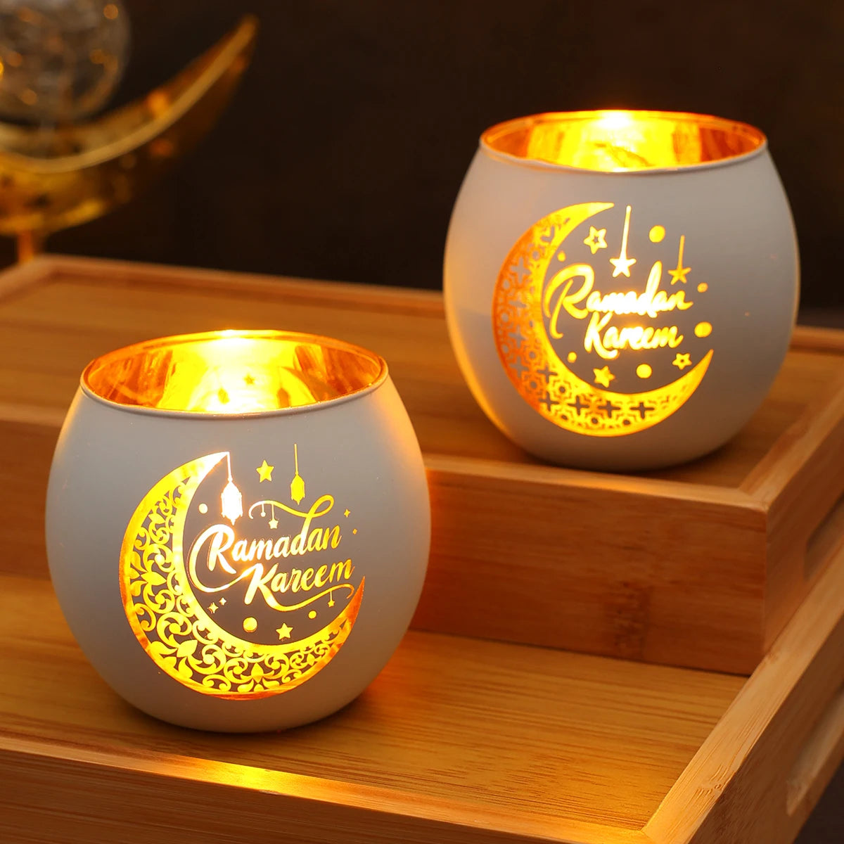 Ramadan Kareem Candle Holders Ramadan Decorations for Home 2026 Eid Al-Fitr Gifts Islamic Muslim Eid Al Adha Party Supplies