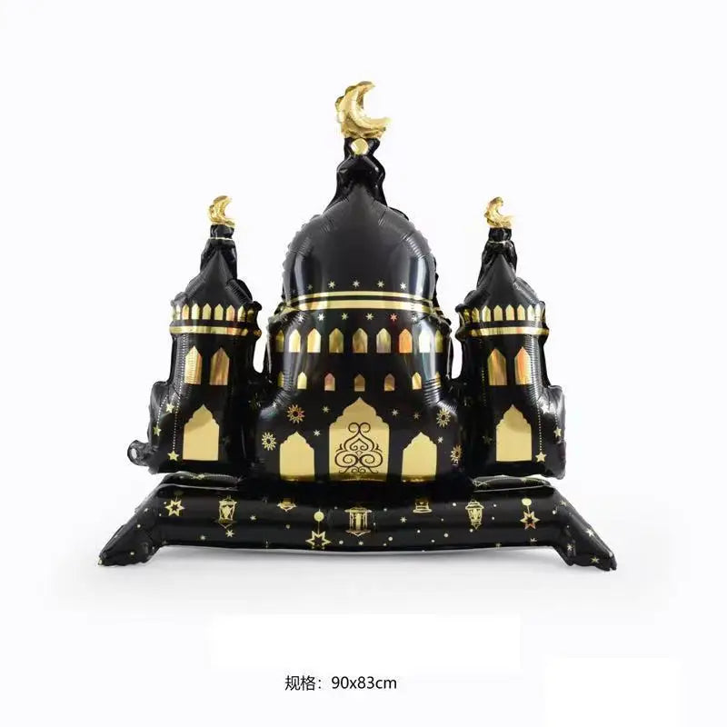 Black Purple Hajj Mubarak Star Moon Aluminum Foil Balloon Set Eid Mubarak Islamic Muslim Festival Pilgrimage Party Decor Balloon