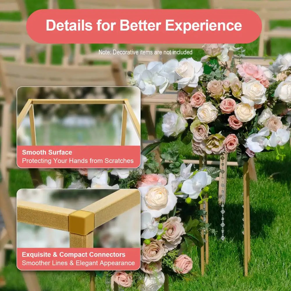 10PCs Metal Flower Stand 23.6Inch 23" Gold Flower Stand  for Floral Arrangement, Geometric Flower Vase Stand for Party, Events