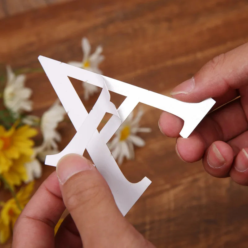 Acrylic Mirror 3D Alphabet  House Number Wall Sticker English Alphabet Sticker Decoration Wedding love letters Decorative