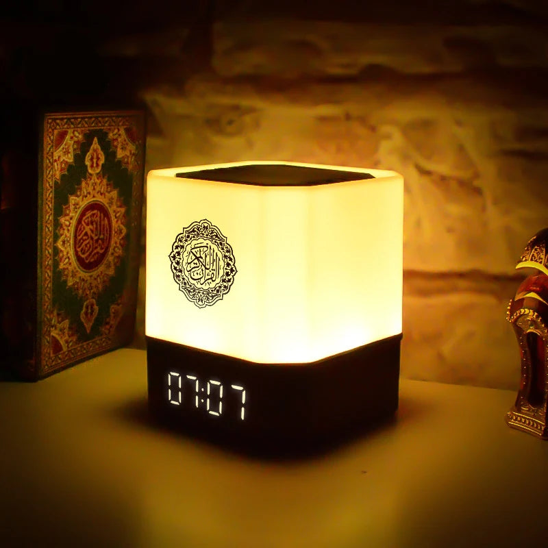 Quran Azan Clock Koran Islamic Muslim Bright Night Light Lamp Holy Bluetooth Speaker Wireless Portable Arab Ramadan Caixa De Som