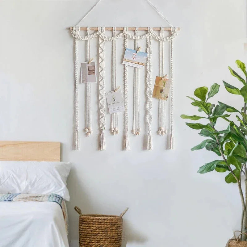 Family Photos Tapestry Home Decor Macrame Wall Hanging with Tassel Eid Ramadan Decoration Housewarming Gift