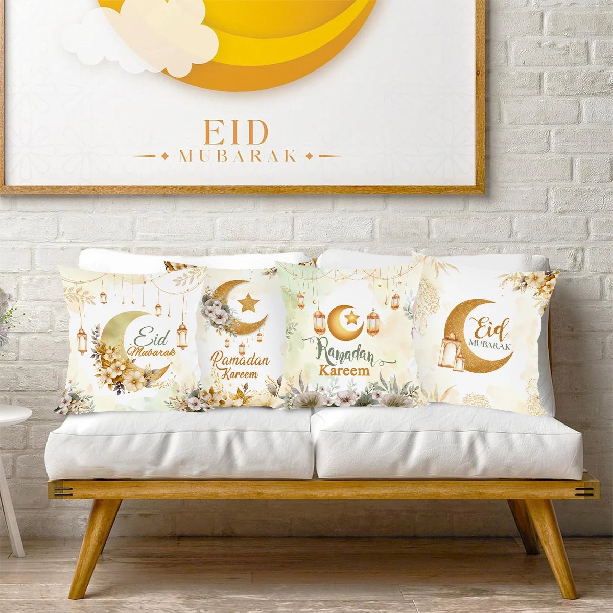 Eid Mubarak Cushion Cover Pillow Case Ramadan Kareem Decoration For Home 2025 Muslim Islam Party Decor Eid Al Adha Supplies