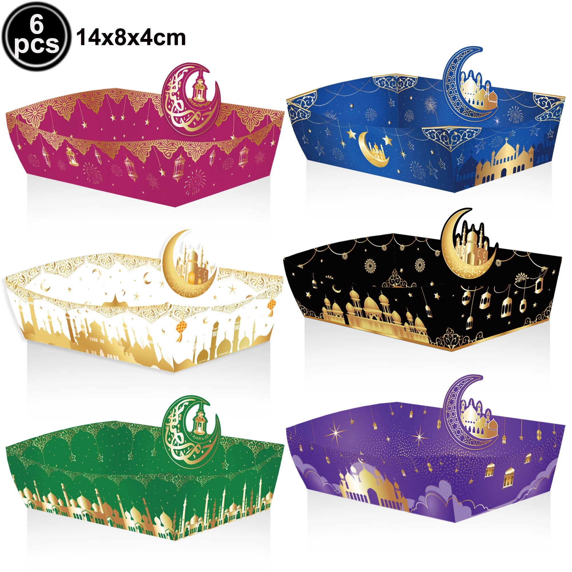 Eid Mubarak Banners Ramadan Mubarak Kareem Decorations Hanging Swirls Streamer Moon Star Party Decor lslam Muslim Party Supplies