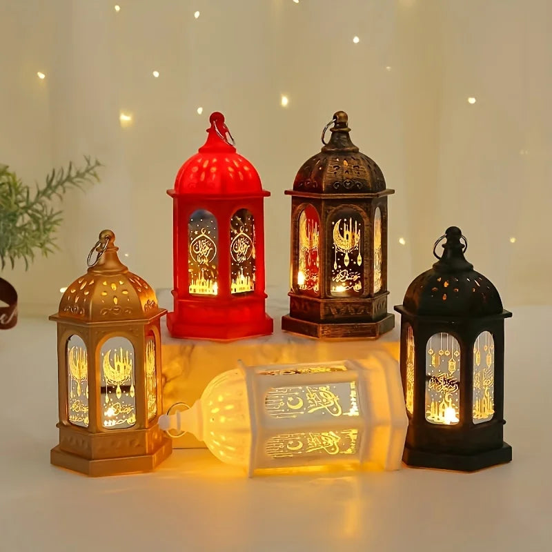 New Led Lantern Retro Ramadan Decor Islam Muslim Party Gifts Eid Mubarak Candles Night Light Eid Colorful Ramadan Ornaments 2024