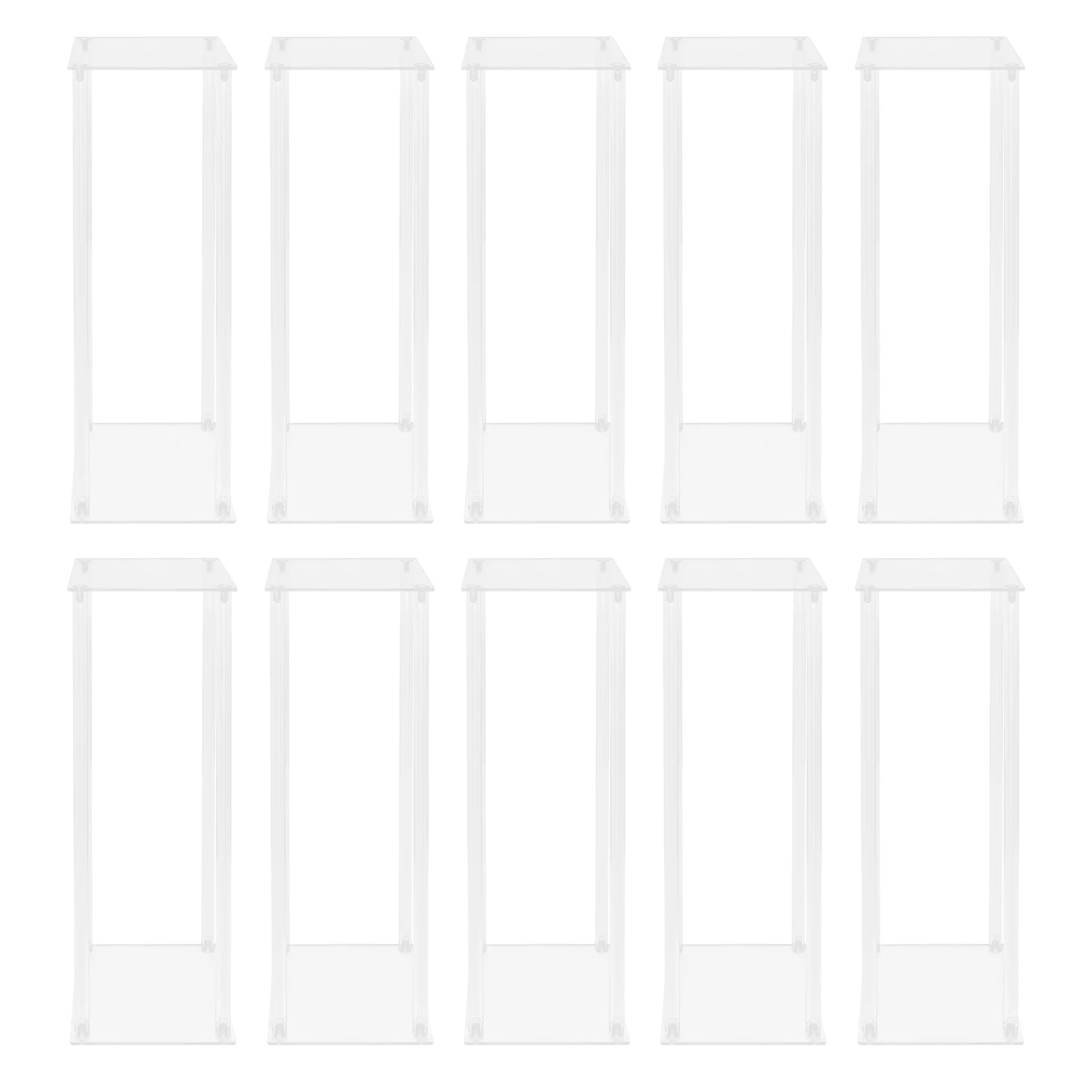 10Pcs Clear Acrylic Flower Stands Rectangular Flower Display Stand Acrylic Wedding Flower Stand 20x20x60cm
