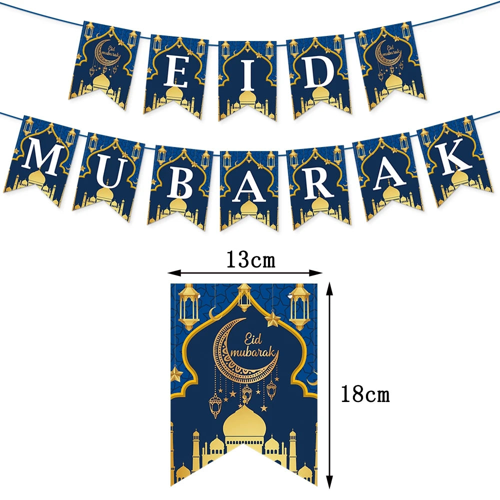 2024 Eid Mubarak Decor Banner Ramadan Mubarak Banner Kareem Ramadan Decoration for Home Islamic Muslim Party Decor Eid Al Adha