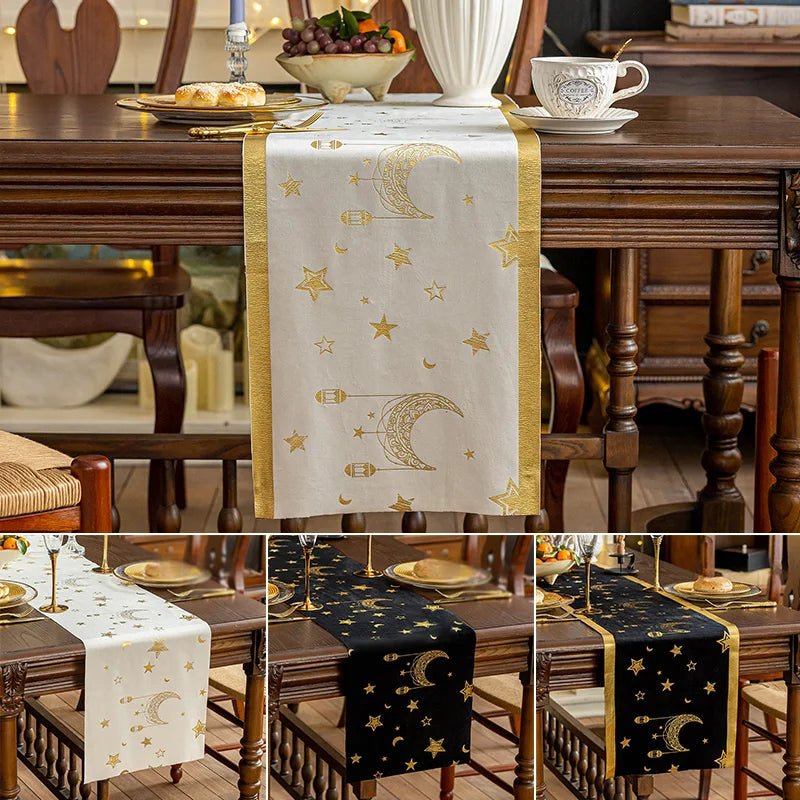Eid Mubarak Table Runner 2026 Ramadan Decorations Kitchen Dining Table Decoration Muslim Party Decor