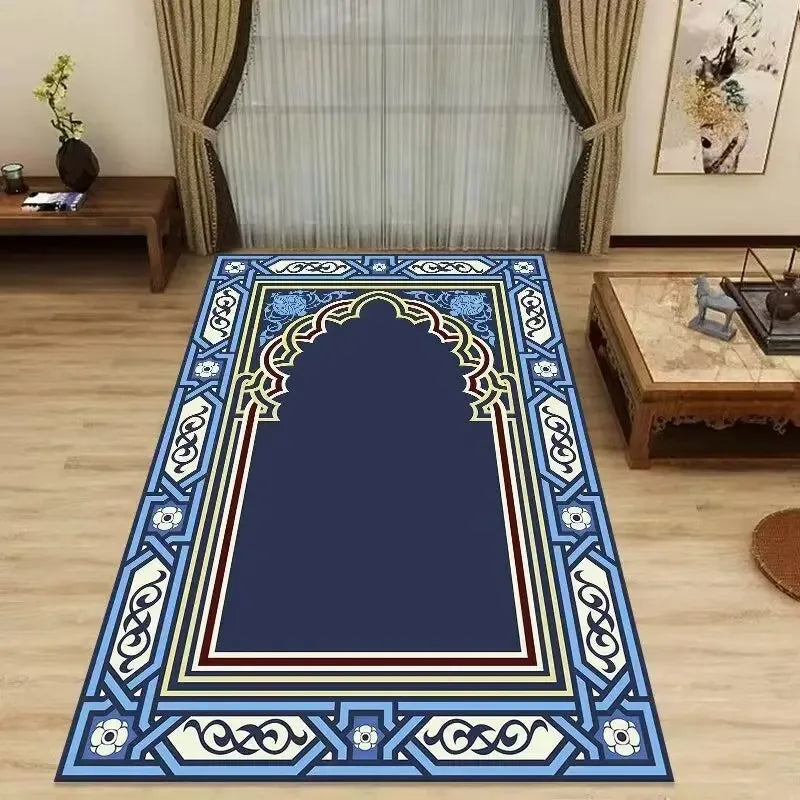 Authentic Ethnic Muslim Prayer Rug Living Room Decor Anti-Slip Carpets Bedroom Soft Rug Entrance Doormat Cultural Muslim Carpet