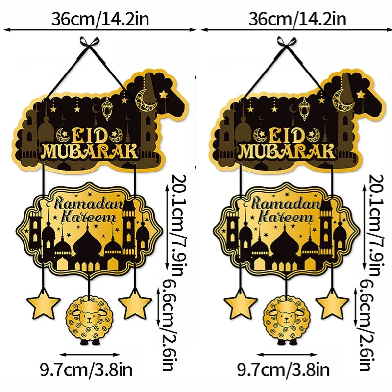 Eid Party Decorations Hanging Pendants Paper Ramadan Hanging Decorations for Wall Door Background Party Drop Hanging Ornaments