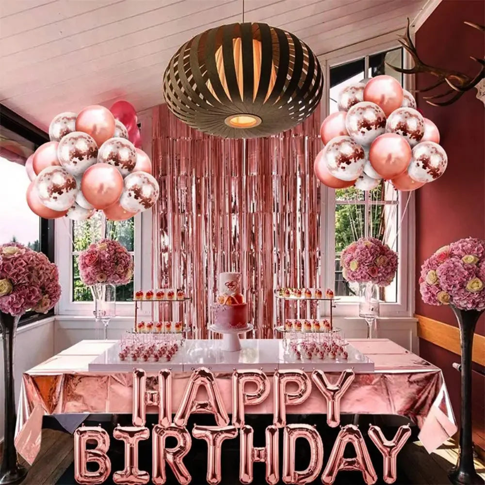 25pcs/set Happy Birthday Balloons Set Foil Letter Balloon Garland Bunting Banners Kids Birthday Party Babay Shower Decoration