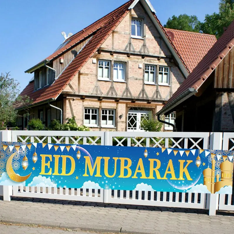 Eid Mubarak Outdoor Banner Flag Ramadan Decoration For Home Islamic Muslim Party Decor EID Gifts Abaya AL Adha Ramadan Kareem