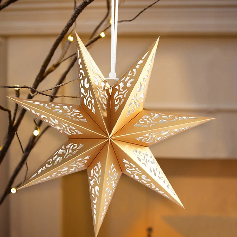 30-75cm Hollow Star Hanging Pendant Eid Mubarak Christmas Ramadan Decoration 2024 Islamic Muslim Party Decor Ramadan Kareem Gift