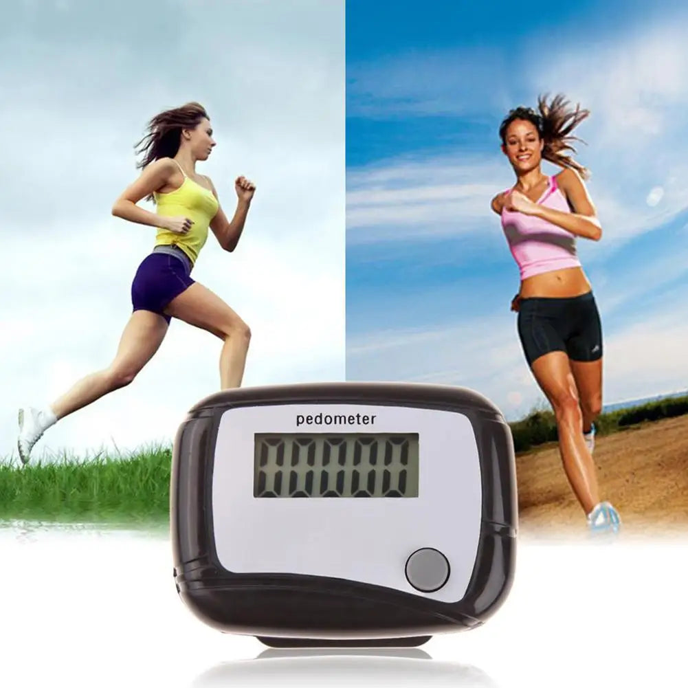 Healthy Sports LCD Pedometer – Step, Calorie & Distance Digital Counter, Pocket Clip