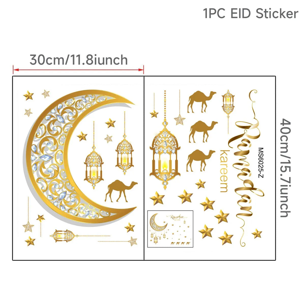 Eid Mubarak Window Stickers Ramadan Decorations for Home Islamic Muslim Party Decor Eid Al Adha Diy Wall Stickers Ramadan Kareem
