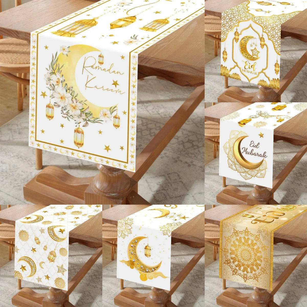 Ramadan Kareem Table Runner Ramadan Decor For Home 2026 Tablecloth Islamic Muslim Party Supplies Ramadan Kareem Eid Al-Fitr Gift