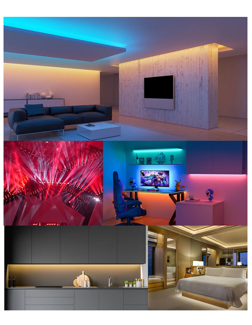 5m 5050 SMD RGBCCT 5 IN 1 LED Strip Light 60/96Leds/m RGB+CW/WW RGBWC Color Temperature High Brightness Lamp Tape DC12V/24V