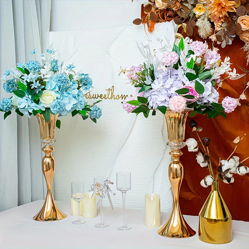 Set of 2/10 Crystal Flower Stands, 22 Tall Vases, Metal Centerpiece Vases for Table Decoration, Christmas, Party Decoration