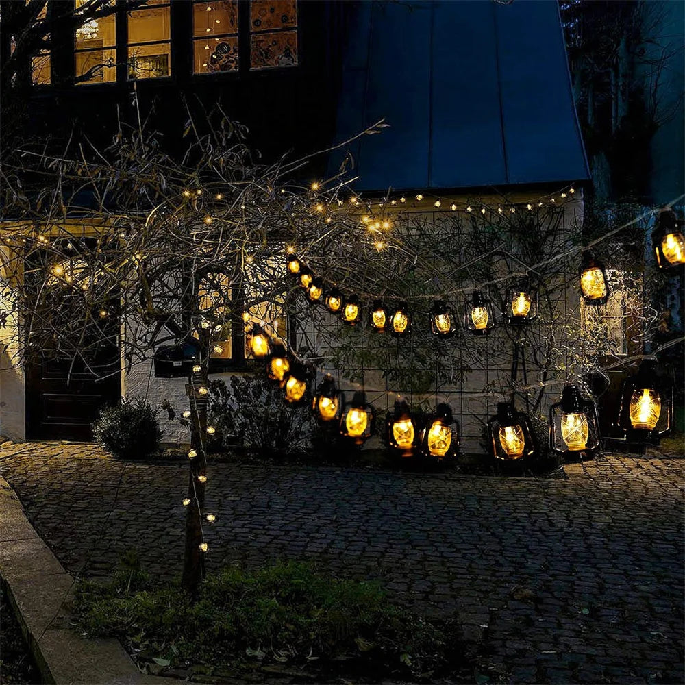 Black Lantern LED String Lights Mini Lamp for Indoor Outdoor Patio Garden Holiday Home Ramadan Wedding Party 481