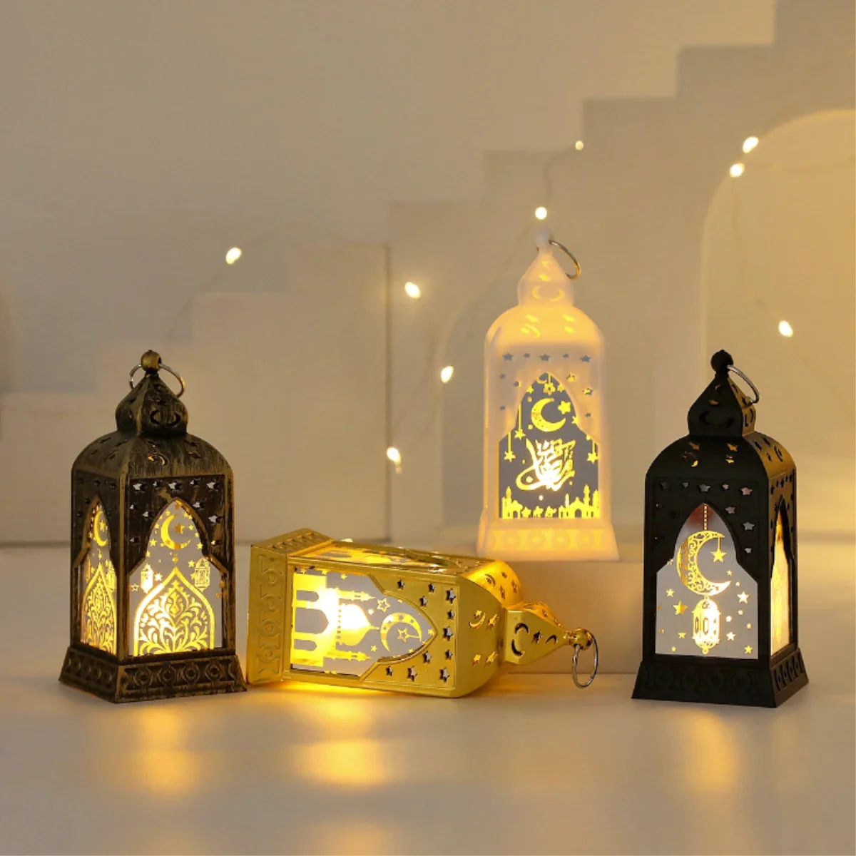 Ramadan Decoration Moon Star LED Lantern Light EID Mubarak Decorations for Home Islamic Muslim Festival Party 2026 Eid Supplies