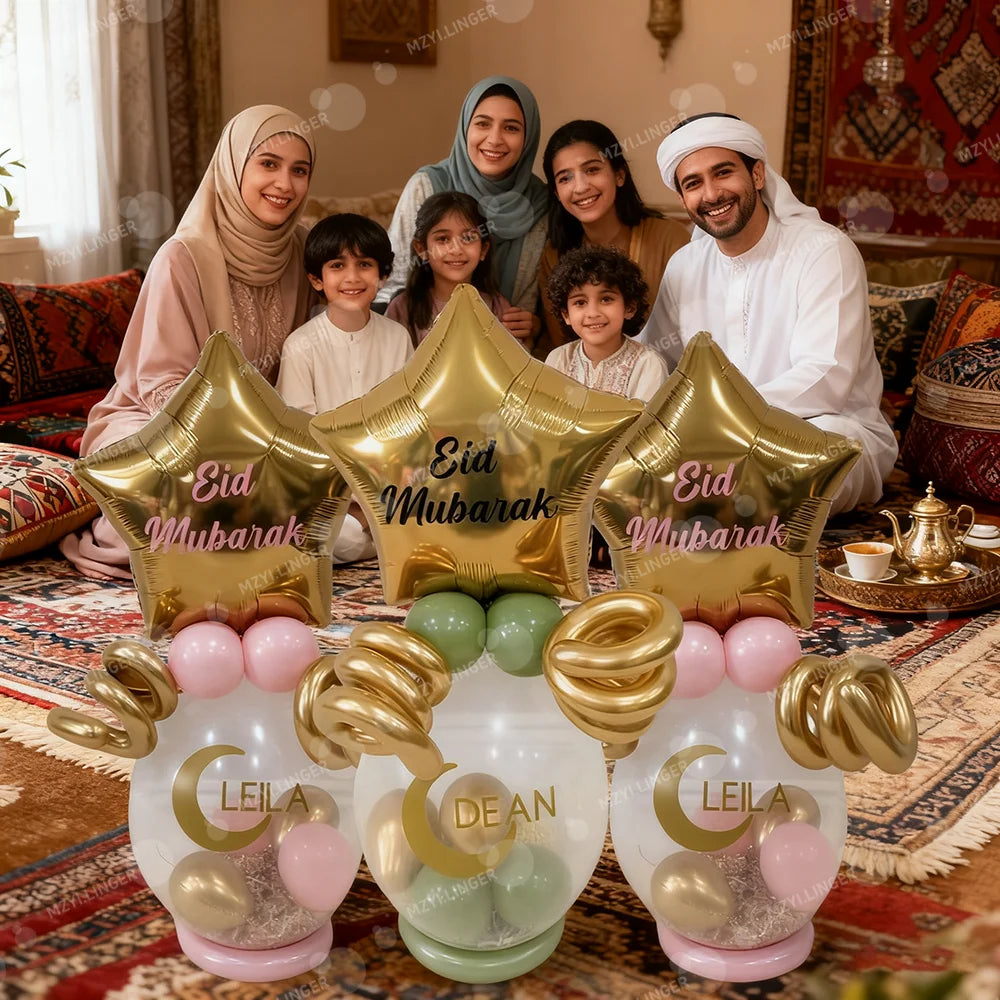 Ramadan balloon set of stars and moon balloons, used for decoration during Ramadan and home Eid al Fitr balloon decoration
