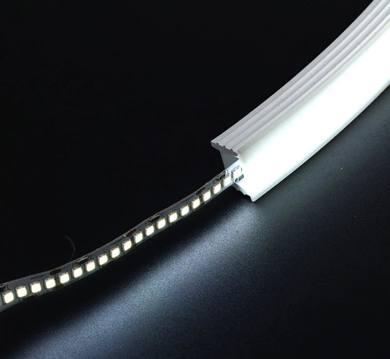 Black Flexible LED Neon Rope Lamp Silicone Tube Diffuser Recessed Channel For WS2811 WS2812B Waterproof Ribbon Neon Strip Lights