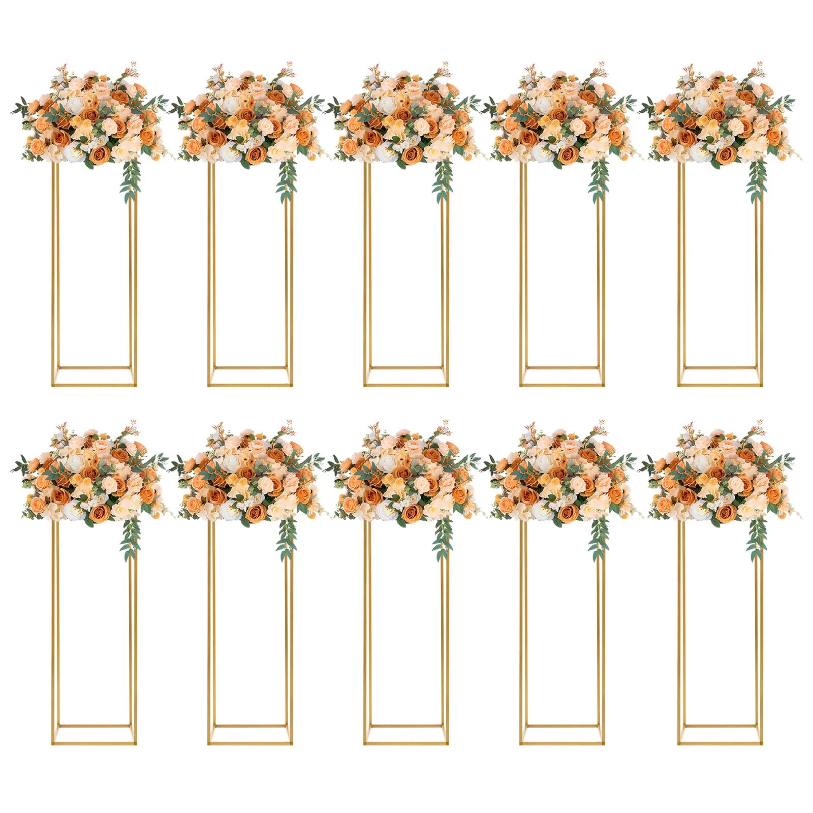 10PCS Flower Stand 80cm/31.49inch Metal Wedding Column Stand Road Floor Vases for Party Birthday Events Home Decor